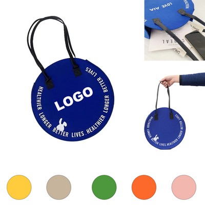 Colored Round Felt Handbag