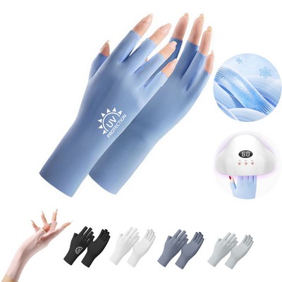 Manicure UV Protection Cool Ice Silk Gloves