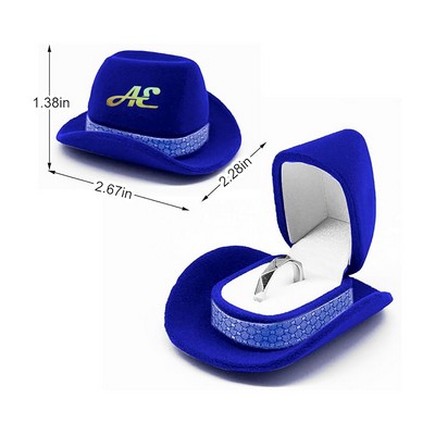 Creative Cowboy Hat Jewelry Velvet Box