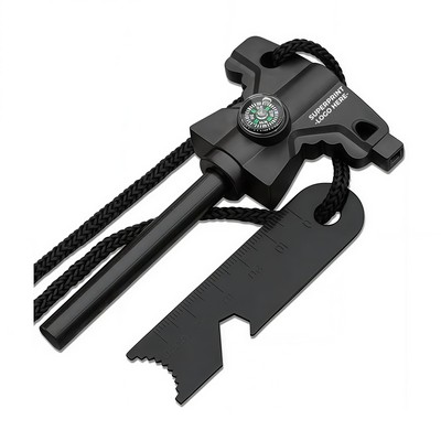 5-in-1 Paracord Fire Starter Survival Tool with Compass