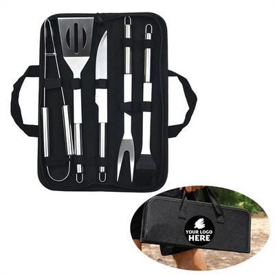 Premium 5-Piece Stainless Steel BBQ Tool Kit