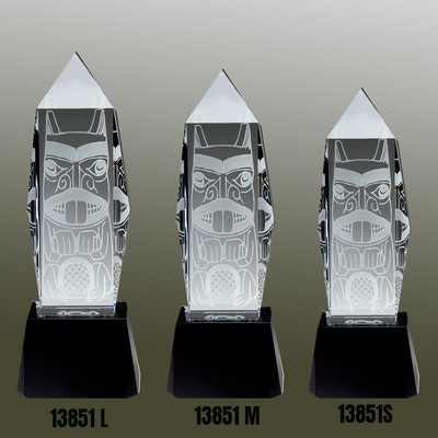 Medium Optical Crystal Liberty Obelisk Award with Crystal Base