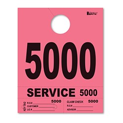 5000-5999 Heavy Brite™ Pink Premium Service Dispatch Number Tag