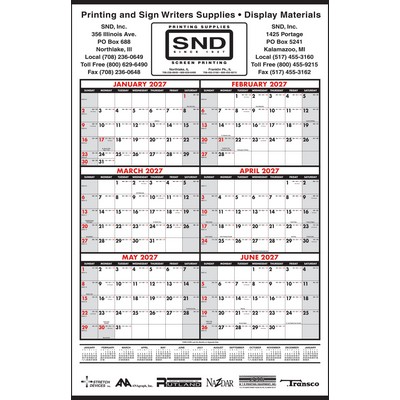Year-In-View® 6 Months-In-View Calendar