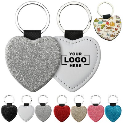 Custom Heart-Shaped Car Keys Leather Keychain
