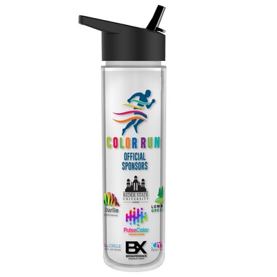 Garyline® Chiller Insulated Bottle with Flip-Straw Lid and Full-Color Insert - 16 oz.