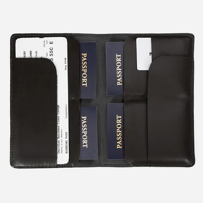 Family Passport Black Travel Organizer