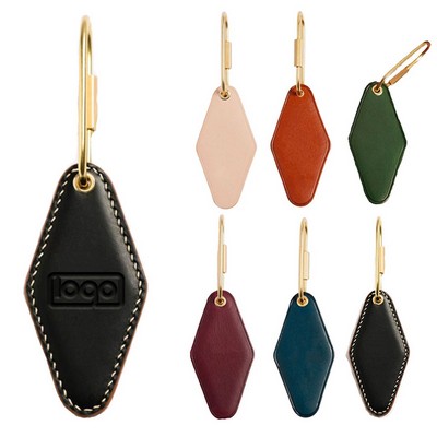 Luxury Vintage Rhombus Leather Keychain