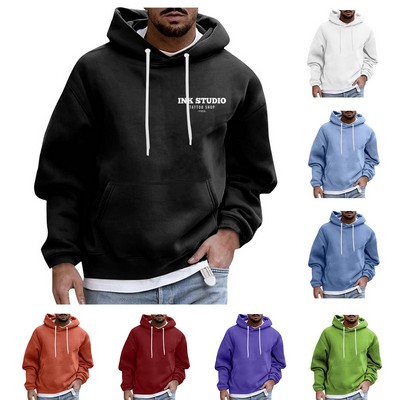 Midweight Fleece Pullover Hooded Sweatshirt for Men