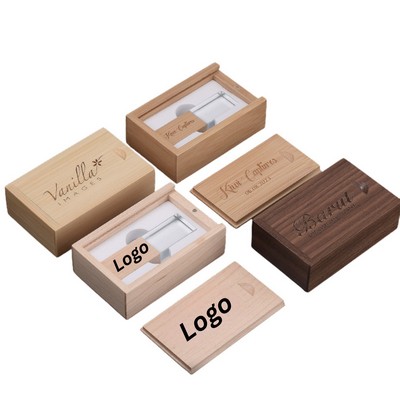 4GB Natural Wood USB Flash Drive with Solid Wood Matching Box