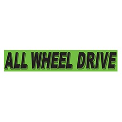 "ALL WHEEL DRIVE" Green/Black Rectangle Slogan Vinyl Sticker