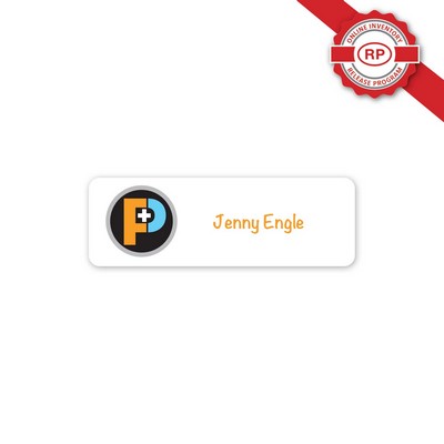 USA Made Eco-Friendly Sublimated Aluminum Badges (1.00" x 3.00") - Logo Only