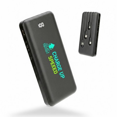 10,000mAh 4-in-1 Ultra-Slim Digital Power Bank