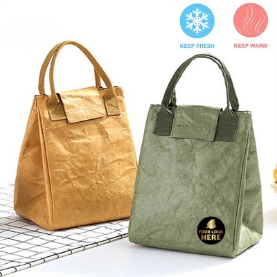 Reusable Insulated Lunch Bag Made of Durable Spunbond HDPE Fabric - Eco-Conscious Food Carrier