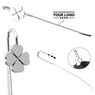 Custom Engraved Clover Metal Bookmark