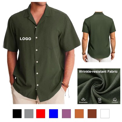 Mens Linen Shirts Short Sleeve