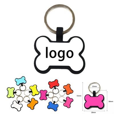 Silicone Bone Shape ID Pet Tag (Engravable, Soft & Durable)