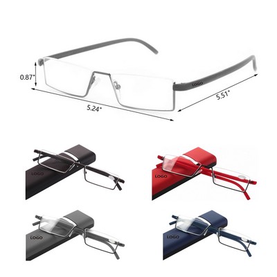 Half Frame Glasses with Case