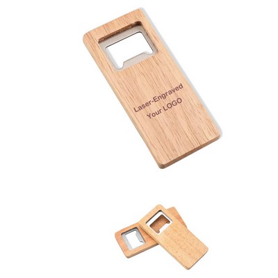 Rectangular Wooden Bottle Opener
