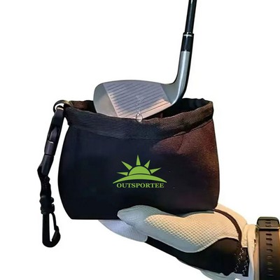 Golf Club Ball Cleaner Bag with Waterproof Liner and Clip
