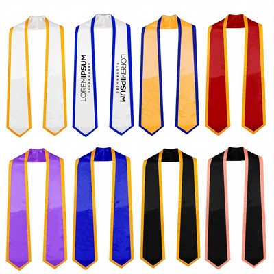 Two-Tone Graduation Honor Stole W/Trim