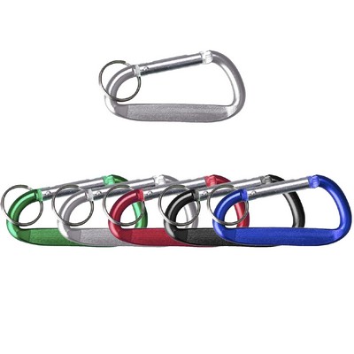 Jumbo Aluminum Carabiner Keychain with Split Key Ring