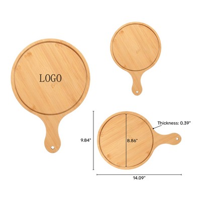 Round Wooden Pizza Serving Tray