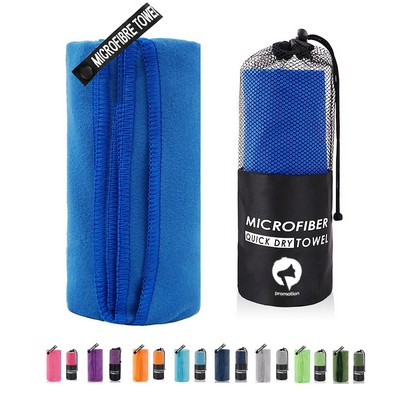 Quick-Dry Soft Microfiber Towel W/ Drawstring Mesh Bag
