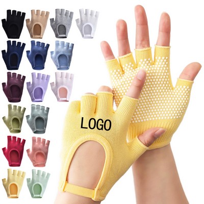Women's Open-Finger Backless Thermal Cotton Yoga Gloves