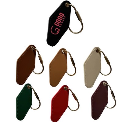 Diamond-shaped Leather Keychain