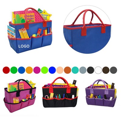 Craft Art Organizer Tote Bag - 600D Green Nylon Fabric Art Caddy