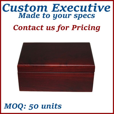 Custom Hinged Walnut Wooden Box w/ Natural Or Mahogany Finish - Made to Order