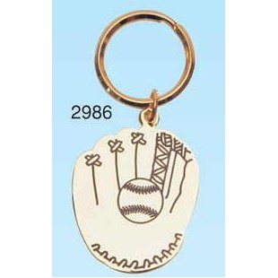 Brass Catcher's Mitt Key Ring