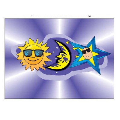 Sun And Moon Rectangle Badge w/ Bar Pin (2 1/2"x3 1/2")