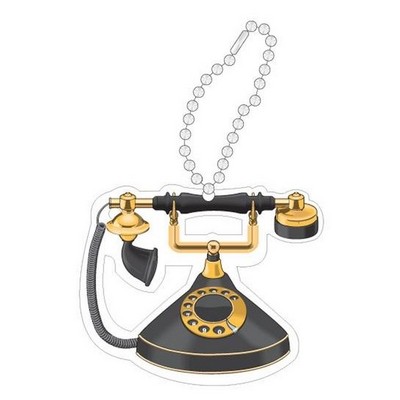 Old Fashion Telephone Promotional Line Key Chain w/ Black Back (12 Square Inch)