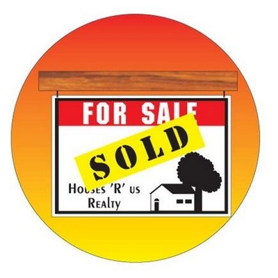 Sold Sign Round Badge w/ Bar Pin (2 1/2" Diameter)