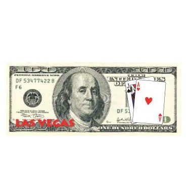 Las Vegas Blackjack $100 Bill Magnet w/ Full Magnetic Back (4 Square Inch)