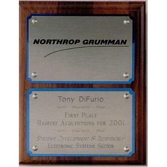 Standard Simulated Walnut Plaque w/ Sublimated & Engraved Imprint (12"x15")