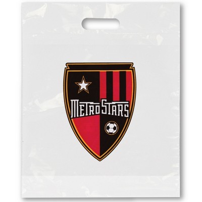 1.75 Mil Fold Over Die Cut Handle Bag (12"x15"x4")