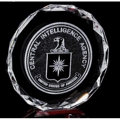 Custom Crystal Image in Rising Sun Plaque w/3DLogo/ Text (6")