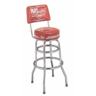 Double Ring Bar Stool w/Back- Seat, Sideband & Back Logo
