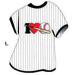 I Love Baseball w/ Bat T-Shirt Mighty Mini Magnet