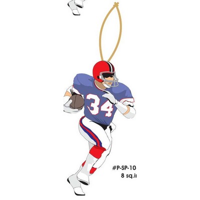 Football Player Promotional Ornament w/ Black Back (8 Square Inch)