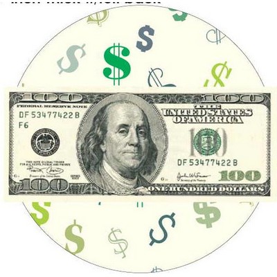 Hundred Dollar Bill Acrylic Coaster w/Felt Back