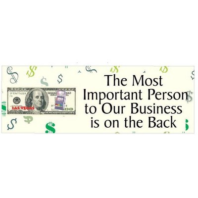 Vegas Slot Machine on $100 Bill Panoramic Photo Hand Mirror (1 5/8"x4 5/8")