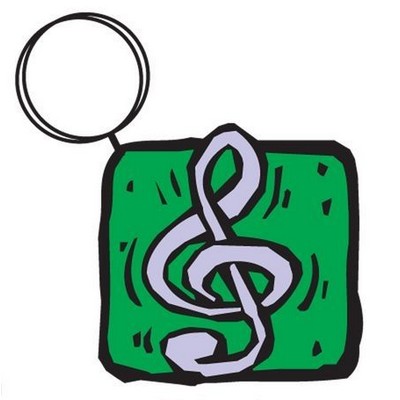 Treble Clef Executive Key Chain w/Mirrored Back (8 Square Inch)