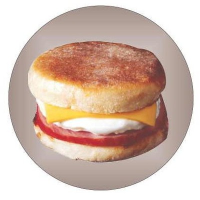 Breakfast Sandwich Round Metal Photo Magnet (2 1/2")