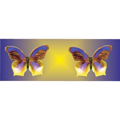 Purple & Yellow Butterfly Panoramic Metal Photo Magnet