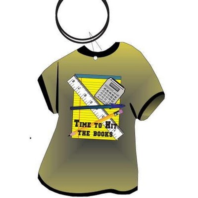 School Supplies T Shirt Keychain w/Mirrored Back (4 Square Inch)