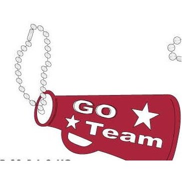 Megaphone Promotional Key Chain w/ Black Back (2 Square Inch)